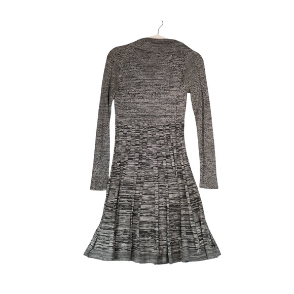 Calvin Klein Sweater Dress Womens M Heather Gray Ribbed Fit Flare Career Classic - Picture 6 of 11